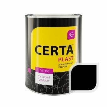 Эмаль по металлу ЦЕРТА-ПЛАСТ черная 0,8 кг